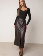 by swan Body din vâscoză cu croială de corset și mânecă lungă Zirnala Imprimeu Negru