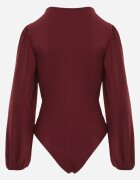 by swan Body din vâscoză cu croială petrecută și mâneci bufante Butteria Bordo