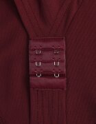 by swan Body din vâscoză cu croială petrecută și mâneci bufante Butteria Bordo
