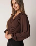 by swan Body din vâscoză cu croială petrecută și mâneci bufante Butteria Maro