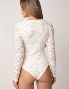 by swan Body elegant din dantelă cu decolteu în V Abrea Alb