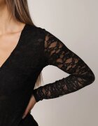by swan Body elegant din dantelă cu decolteu în V Abrea Negru