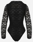 by swan Body elegant din dantelă cu decolteu în V Abrea Negru