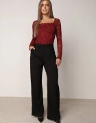 by swan Body elegant din dantelă cu vâscoză cu decolteu pătrat Visco Bordo