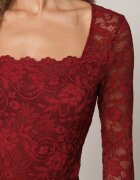 by swan Body elegant din dantelă cu vâscoză cu decolteu pătrat Visco Bordo