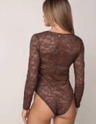 by swan Body elegant din dantelă cu vâscoză cu decolteu pătrat Visco Maro