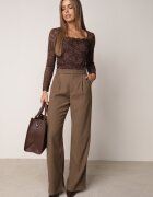 by swan Body elegant din dantelă cu vâscoză cu decolteu pătrat Visco Maro