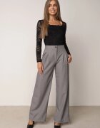 by swan Body elegant din dantelă cu vâscoză cu decolteu pătrat Visco Negru