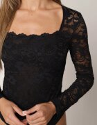 by swan Body elegant din dantelă cu vâscoză cu decolteu pătrat Visco Negru