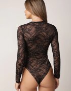 by swan Body elegant semitransparent din dantelă Aneila Negru