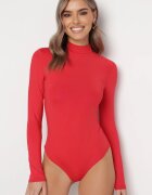 by swan Body Roșu cu guler semi-înalt și mâneci lungi Gavaba