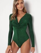 by swan Body Verde Paietat cu Decolteu Adânc Tialeta