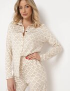 by swan Cămașă Bej cu Nasturi Metalici și Model Original Orlenmdra