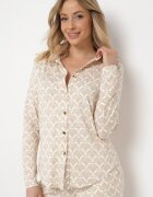 by swan Cămașă Bej cu Nasturi Metalici și Model Original Orlenmdra