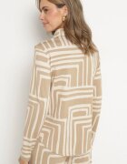 by swan Cămașă Bej din Viscoză Decorată cu Model Geometric Solselia