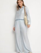 by swan Cămașă Clasică Albastră Deschisă Oversize cu Buzunar Liorea