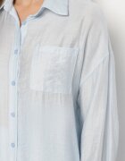 by swan Cămașă Clasică Albastră Deschisă Oversize cu Buzunar Liorea