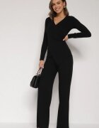 by swan Compleu negru de bumbac Bluză tip plic cu mânecă lungă și Pantaloni Ferenna