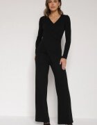 by swan Compleu negru de bumbac Bluză tip plic cu mânecă lungă și Pantaloni Ferenna