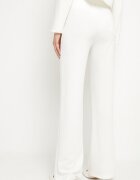by swan Pantaloni Albi Eleganți cu Vâscoză și Talie Înaltă Tatilira
