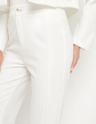by swan Pantaloni Albi Eleganți cu Vâscoză și Talie Înaltă Tatilira