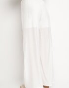 by swan Pantaloni Albi Palazzo cu croială largă cu elastic în talie și talie înaltă Jenanetia