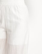 by swan Pantaloni Albi Palazzo cu croială largă cu elastic în talie și talie înaltă Jenanetia