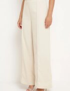 by swan Pantaloni Bej cu croială largă de costum cu talie înaltă Rissetta