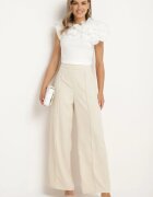 by swan Pantaloni Bej cu croială largă de costum cu talie înaltă Rissetta