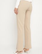 by swan Pantaloni Bej Eleganti cu Viscoză și Talie Înaltă Tatilira