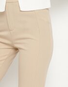 by swan Pantaloni Bej Eleganti cu Viscoză și Talie Înaltă Tatilira