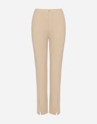 by swan Pantaloni Bej Eleganti cu Viscoză și Talie Înaltă Tatilira