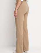 by swan Pantaloni Bej închis Eleganți cu Viscoză și Talie Înaltă Tatilira