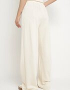 by swan Pantaloni bej largi din Viscoză Decorate cu Zirconii Zeonaria