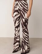by swan Pantaloni Clopot cu viscoză cu imprimeu animal Drilvina Maro