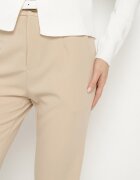 by swan Pantaloni de costum bej deschis din viscoză cu talie înaltă și buzunare Senolira