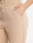 by swan Pantaloni de trening Bej din bumbac cu croială largă Alfira