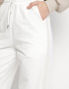 by swan Pantaloni de Trening Din Bumbac Albi Cu Croială Largă Cu Lampase Alarita