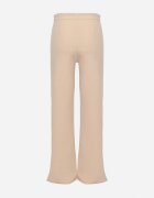 by swan Pantaloni largi bej cu talie înaltă și vâscoză cu fante decorative la tiv Xolea