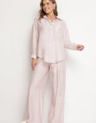 by swan Pantaloni Roz deschis Palazzo cu croială largă cu elastic în talie și talie înaltă Jenanetia