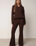 by swan Pantaloni tricot din bumbac cloș cu cusătură modelatoare Velvira Maro