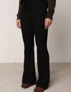 by swan Pantaloni tricot din bumbac cloș cu cusătură modelatoare Velvira Negri