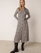 by swan Rochie Alb-Negră Cambrată Maxi cu Curea Textilă cu Imprimeu Geometric Filint