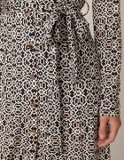 by swan Rochie Alb-Negră Cambrată Maxi cu Curea Textilă cu Imprimeu Geometric Filint