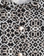by swan Rochie Alb-Negră Cambrată Maxi cu Curea Textilă cu Imprimeu Geometric Filint