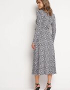 by swan Rochie Alb-Violetă Taliată Maxi cu centură textilă cu imprimeu geometric Filint