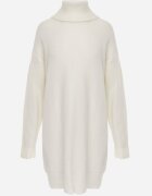 by swan Rochie Albă de Lână Oversize cu Guler Înalt Heire