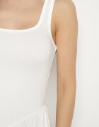 by swan Rochie Albă din Viscoză cu croi Cloș cu Decolteu Pătrat Tilvia