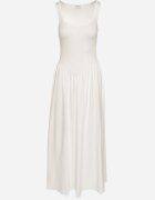 by swan Rochie Albă din Viscoză cu croi Cloș cu Decolteu Pătrat Tilvia
