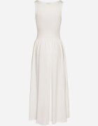 by swan Rochie Albă din Viscoză cu croi Cloș cu Decolteu Pătrat Tilvia